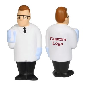 Promotional Gifts PU Foam Young Scientist Character Shaped Venting Slow Rising Stress Reliever Soft <b>Squeeze</b> Toy for Kids Adults - Product Image 1