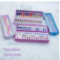 Vide 10 pièces 12 pièces 24 pièces fausse presse sur boîte d'emballage d'ongles presse sur boîte d'emballage d'ongles pour ongles artificiels