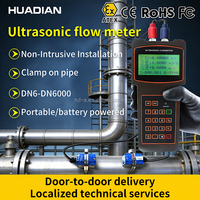 Débitmètre ultrasonique portatif à flange 4-20 mA, alimenté par batterie, en acier inoxydable 316L, avec RS232, à pince, pour la mesure du débit d'eau
