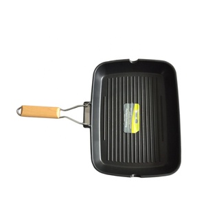 矩形可折叠压铸铝不粘涂层烤架感应底部烤盘 - Product Image 1
