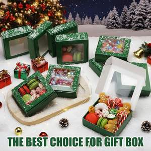 Cajas de Papel Kraft Verde Oscuro con Ventana <span class=keywords><strong>para</strong></span> Dulces, Cajas Pequeñas <span class=keywords><strong>para</strong></span> Regalos, Porta Jabones, Mini Cajas <span class=keywords><strong>para</strong></span> Regalos <span class=keywords><strong>para</strong></span> Panadería y Chocolate - Product Image 5