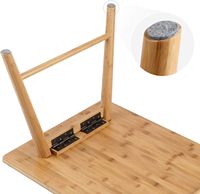 Table basse sur pied pliable en bambou meuble TV avec étagère de rangement ouverte pour meubles de salon
