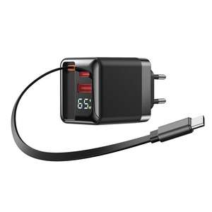 อุปกรณ์เสริมโทรศัพท์มือถือแบบ USB 65w ขายส่ง ที่ชาร์จเร็ว ที่ชาร์จโทรศัพท์มือถือ ที่ชาร์จเร็วแบบจีน gan 120w พร้อมสายชาร์จแบบยืดหดได้ - Product Image 5