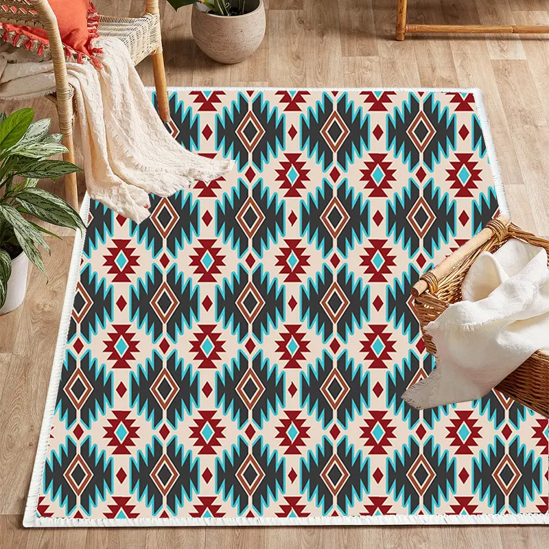 Aztec Western Style Non-slip Floor Mat Door Mat Carpet Support Customization