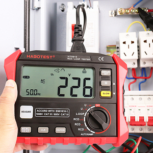 Habotest alat penguji resistensi Rcd/loop Digital, MS5910 Rcd dan impedansi loop periksa perangkat instrumen loop & rcd Meter HT5910
