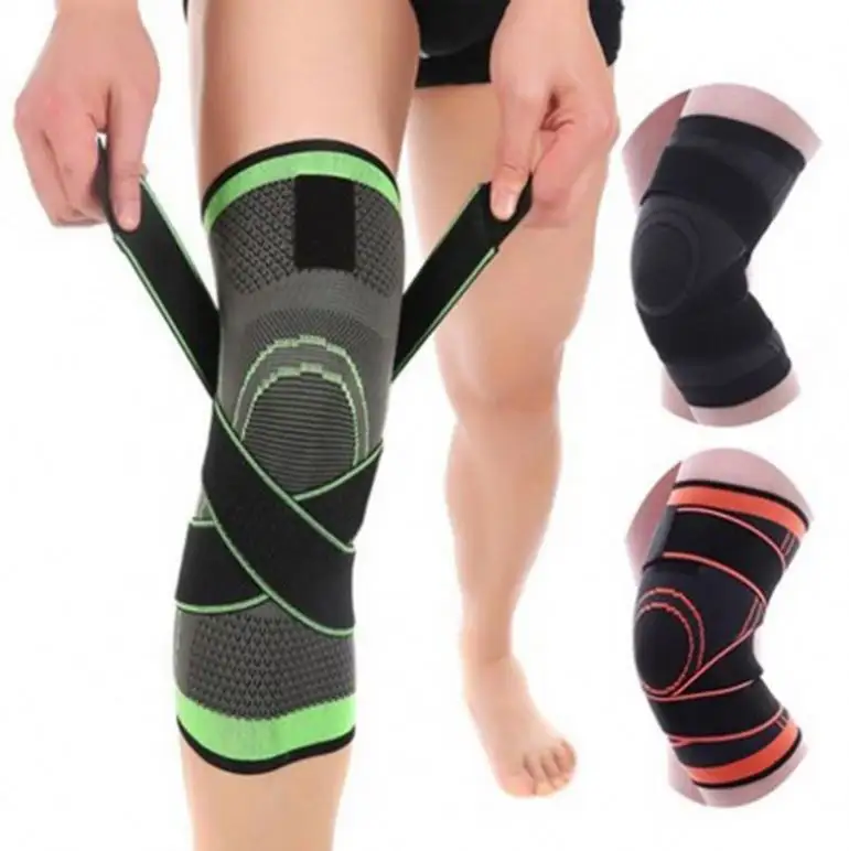 Elastic Sports Kneepad Men Women Pressurized Knee Support Protector Fitness Gear Running Basketball Volleyball Protector