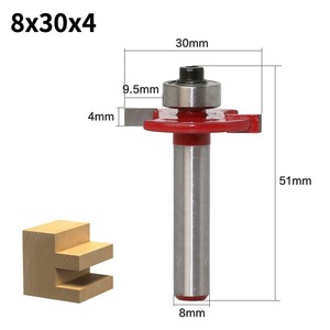Diente de carburo de vástago de 8mm de ancho, 3mm, 4mm, tipo T, ranurado de ranura, brocas para enrutador de carpintería, fresas de madera - Product Image 3