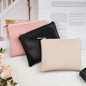 Nouveau design sac de rangement pour cartes à monnaie en cuir Pu avec fermeture à glissière sac personnalisé en cuir Pu porte-clés shopping <span class=keywords><strong>pochette</strong></span> à fermeture éclair - Product Image 6