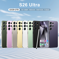 Version Globale 2025 Android 14 S26 Ultra 5G Smartphone Écran HD 7,3 pouces 22 Go+2 To Deca Core Série Snapdragon 800 144 Hz 100 W
