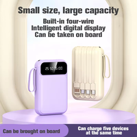 Batterie externe compacte 10000 mAh avec câble intégré, personnalisable avec logo et code QR, vente en gros directe usine