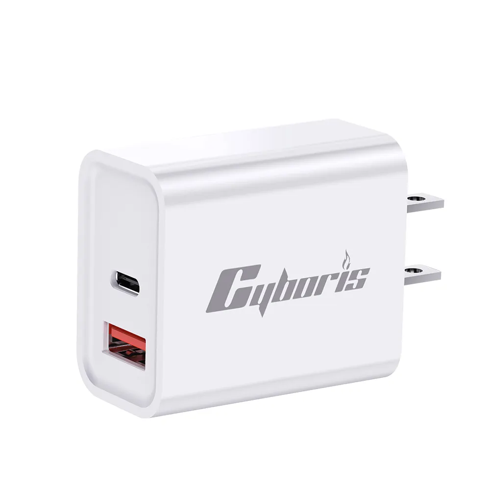 Cyboris 20W dual-port fast charging, USB-A+Type-C output, intelligent temperature control, low temperature fast charging, safety