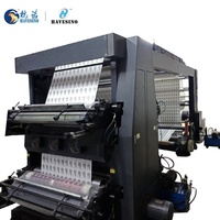 Machine d'impression flexographique à 6 couleurs à grande vitesse pour papier, film plastique, tissu non tissé, sac en papier, imprimante d'étiquettes avec PLC, nouvelle