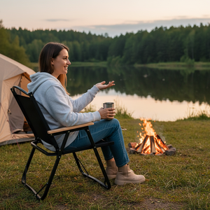 Chaise de plage pliable robuste et portable, chaise de <span class=keywords><strong>camping</strong></span> à dossier haut, tissu Oxford épaissi, chaise de pêche et de pique-nique d'extérieur - Product Image 5
