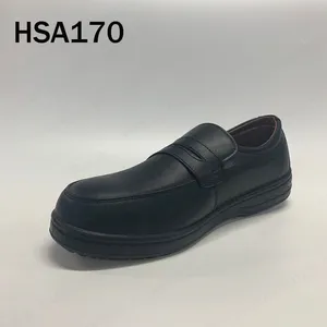 ZH, scarpe esecutive pull on in pelle di mucca di alto livello con scarpe antinfortunistiche manager antiscivolo con punta in acciaio HSA170
