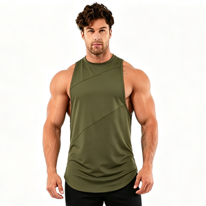 Custom Brand Logo Mens Fitness Workout Men <b>Singlet</b> 100 Cotton <b>Running</b> Gym tank Top Stringer - Product Image 2
