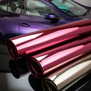 도매 가격 자동차 포장 필름 광택 자동차 비닐 랩 종이 색상 변경 풀 레드 자동차 랩 비닐