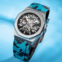 Concevez votre propre montre-bracelet squelette de haute qualité personnalisée avec logo, résistante à l'eau, montre mécanique automatique de luxe pour hommes