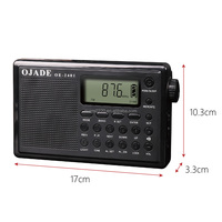 Radio AM/FM portabel saku sakelar timer plug-in gigi biru radio Full-band untuk menghemat stasiun radio multifungsi