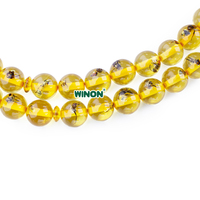 Winon Haute Qualité 10mm 45 perles Tesbih en Bakélite Jaune Ambre, avec des perles en forme de fourmis à l'intérieur, et pompons faits main, pour la prière musulmane