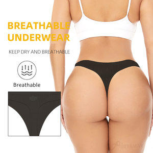 Tanga Senza Cuciture a Vita Bassa con Strisce, Asciugatura Rapida, per Ragazze e Donne - Product Image 5