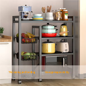 Étagère de rangement de cuisine multifonctionnelle en acier au carbone de haute qualité, design moderne, roues universelles, pour cuisine et salle à manger - Product Image 2