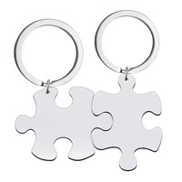 Ensemble de bijoux fantaisie, cadeau de la Saint-Valentin, porte-clés en acier inoxydable, accessoires pour couples