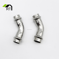Vente chaude 316/304 acier inoxydable V profil Double presse raccord Surface lisse 45 degrés coude égal