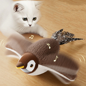 Jouet pour chat en coton et polyester le plus vendu, plume volante, jouet <span class=keywords><strong>à</strong></span> mâcher en peluche pour nettoyer les dents - Product Image 1