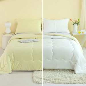 Có thể đảo ngược nữ hoàng Kích thước bộ đồ giường <span class=keywords><strong>Comforter</strong></span> chải Jersey đan hai mặt <span class=keywords><strong>Comforter</strong></span> siêu mềm nhẹ Quilt cho tất cả các mùa - Product Image 2