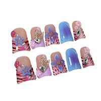 Patchs d'ongles 3D gaufrés motif léopard, effet couleur magique, style européen et américain, faits à la main, pour un look glacé et élégant.