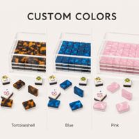 Tuiles de Mahjong en Acrylique, Ensemble de Mahjong Américain 3 Couches, 160 Pièces avec Boîte de Rangement, Luxe Écaille de Tortue, Logo Personnalisé, Fabrication OEM