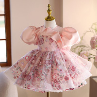 Robe de princesse pour fille, rose, en dentelle, à manches courtes, longue, légère, de luxe, pour mariage