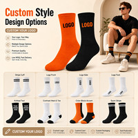 Chaussettes de sport personnalisées en coton respirant pour hommes et femmes, chaussettes d'entraînement athlétiques pour équipes de basketball et de tennis