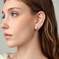 925 argent Sterling Calla Lily fleur crochet boucles d'oreilles pour femmes, brillant Zircon goutte fleur boucles d'oreilles cadeau de fête de mariage BSE1215