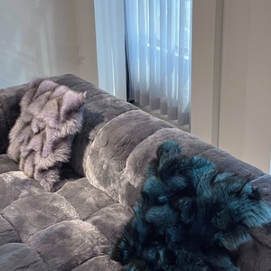 Canapé modulaire moderne en forme de L avec ottoman de rangement en tissu velours - Product Image 2