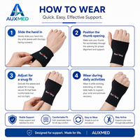 Manchon de compression pour le poignet avec ouverture pour le pouce, pour la rééducation et le soutien à la récupération