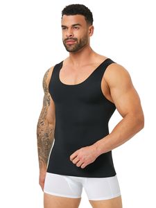 <strong>Men</strong> Seamless Body Shaper <strong>Vest</strong> Invisible Hem Less Chest Binder Gynecomastia Flattening <strong>Compression</strong> Tank - Product Image 5