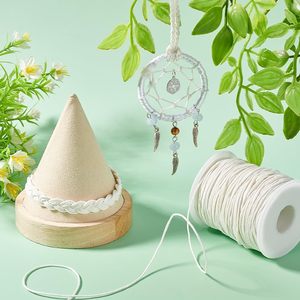 Cordon en corde cirée tressée beige de 1 mm pour la confection de vêtements, chaussures, bijoux, bracelets, colliers, <span class=keywords><strong>macramé</strong></span>, perlage, artisanat floral - Product Image 5