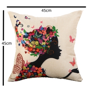 Juego de Cojines Decorativos para el Hogar Más Vendido, de 18x18 Pulgadas, de Tela de Lino con Estampado de Personajes - Product Image 2