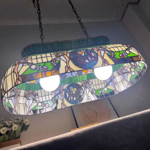 Green Cradle Tiffany Lámpara colgante Sconce Villa Comedor Mesa Candelabro Luces Hotel Bar Jugando <span class=keywords><strong>Piscina</strong></span> Lámparas colgantes - Product Image 2