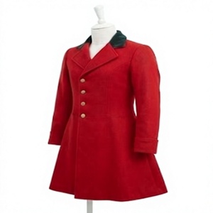 Manteau long en laine rouge pour homme avec revers et boutons sur le devant, idéal pour l'hiver et l'automne - Product Image 4