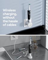 Station murale sans fil 2-en-1 compatible avec la brosse à dents électrique Oral-B Braun, prise US 3 ports avec 2 supports, chargeur mural rapide