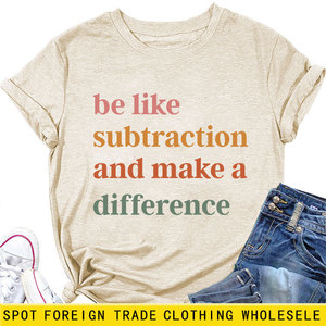 <span class=keywords><strong>T</strong></span>-<span class=keywords><strong>shirt</strong></span> <span class=keywords><strong>da</strong></span> <span class=keywords><strong>donna</strong></span> estiva in cotone con stampa lettere colorate, girocollo, manica corta, vestibilità ampia - Be Like Subtraction - Product Image 5