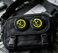 Badge en fer blanc multi-scènes Streetwear motif sourire, bouton rond pour décoration de sac à dos/sac/vêtements, facile à fixer - Offre Spéciale