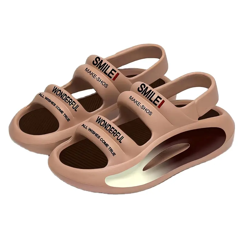 Bunte Sandale Rutsch feste Casual Flip-Flops Hausschuhe Dicke Sohle Sommer Eva Pu Sommer Casual Hausschuhe Flat Slides Schuhe