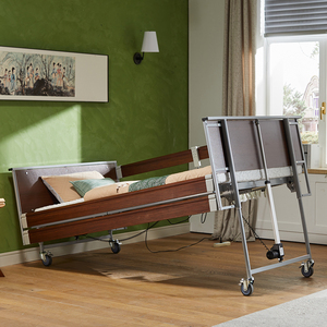 Cama de <span class=keywords><strong>Hospital</strong></span> Eléctrica de Madera para Pacientes, Cama Médica para el Cuidado de Ancianos en Residencias, de la Empresa Alemana de Suministros Médicos - Product Image 2