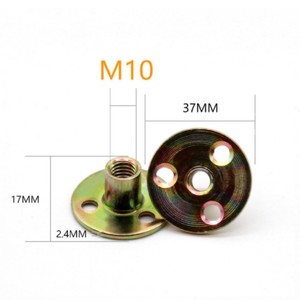 High-Strength Durable Round Disc Steel <b>Clamp</b> Nut Three-Hole for Furniture Cabinets - Product Image 6