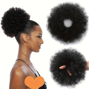 1 Postiche Synthétique Bouclé <span class=keywords><strong>Africain</strong></span> pour Femme - <span class=keywords><strong>Chignon</strong></span> Bouclé Élastique à Clip, Extension <span class=keywords><strong>de</strong></span> <span class=keywords><strong>Queue</strong></span> <span class=keywords><strong>de</strong></span> <span class=keywords><strong>Cheval</strong></span> Épaisse, Postiche <span class=keywords><strong>Chignon</strong></span> - Product Image 1