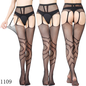 Zs243 Nouvelle conception Jarretière Lingerie Collants Sexy Femmes Noir Maille résille Bas de contention Lingerie <span class=keywords><strong>pour</strong></span> filles - Product Image 2