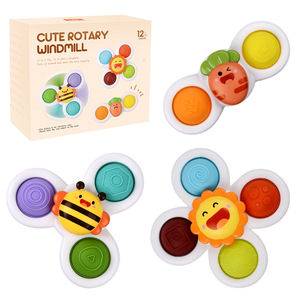 Dessin animé Animal mignon Fidget pousser bulle jouet Simple fossette bébé <span class=keywords><strong>Spinner</strong></span> pour bébé douche en plastique unisexe 2-4 ans - Product Image 3
